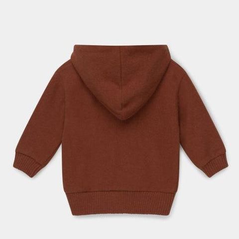 hooded baby sweater jacket in brown