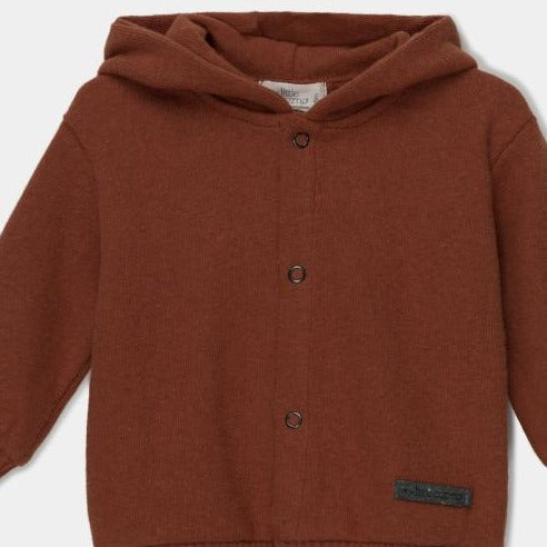 hooded baby sweater jacket in brown