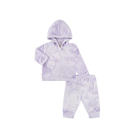 hoodie & legging set in lavender tie dye