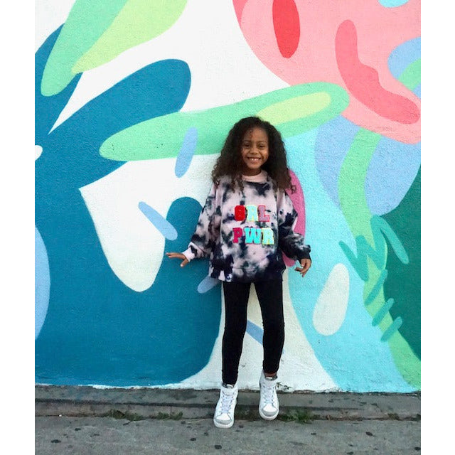 black tie dye GRL PWR hoodie