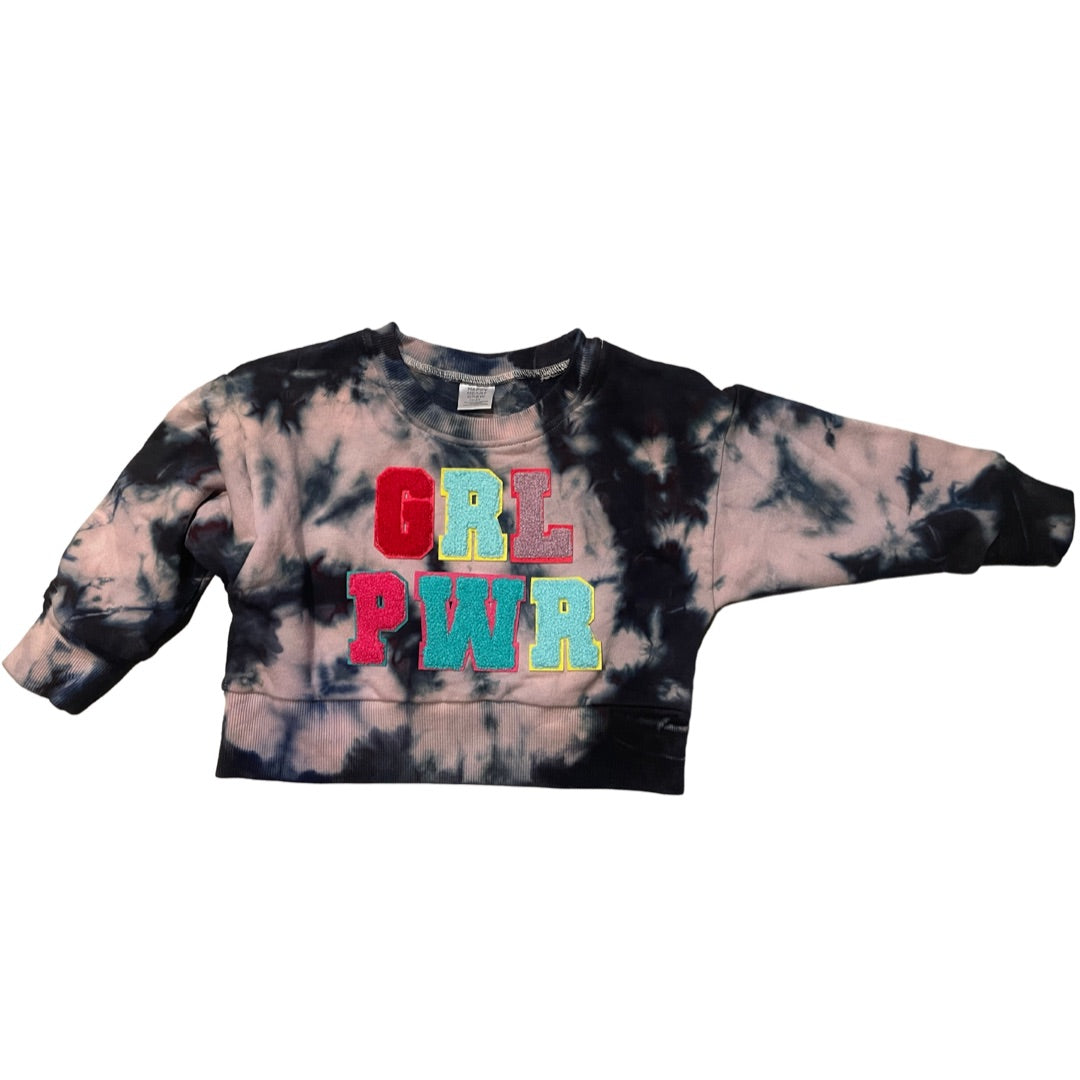 black tie dye GRL PWR hoodie