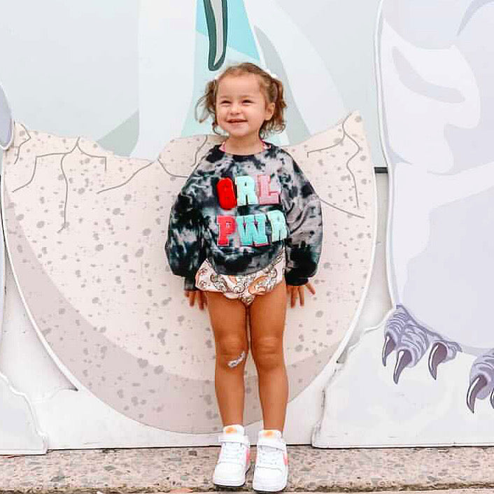 black tie dye GRL PWR hoodie