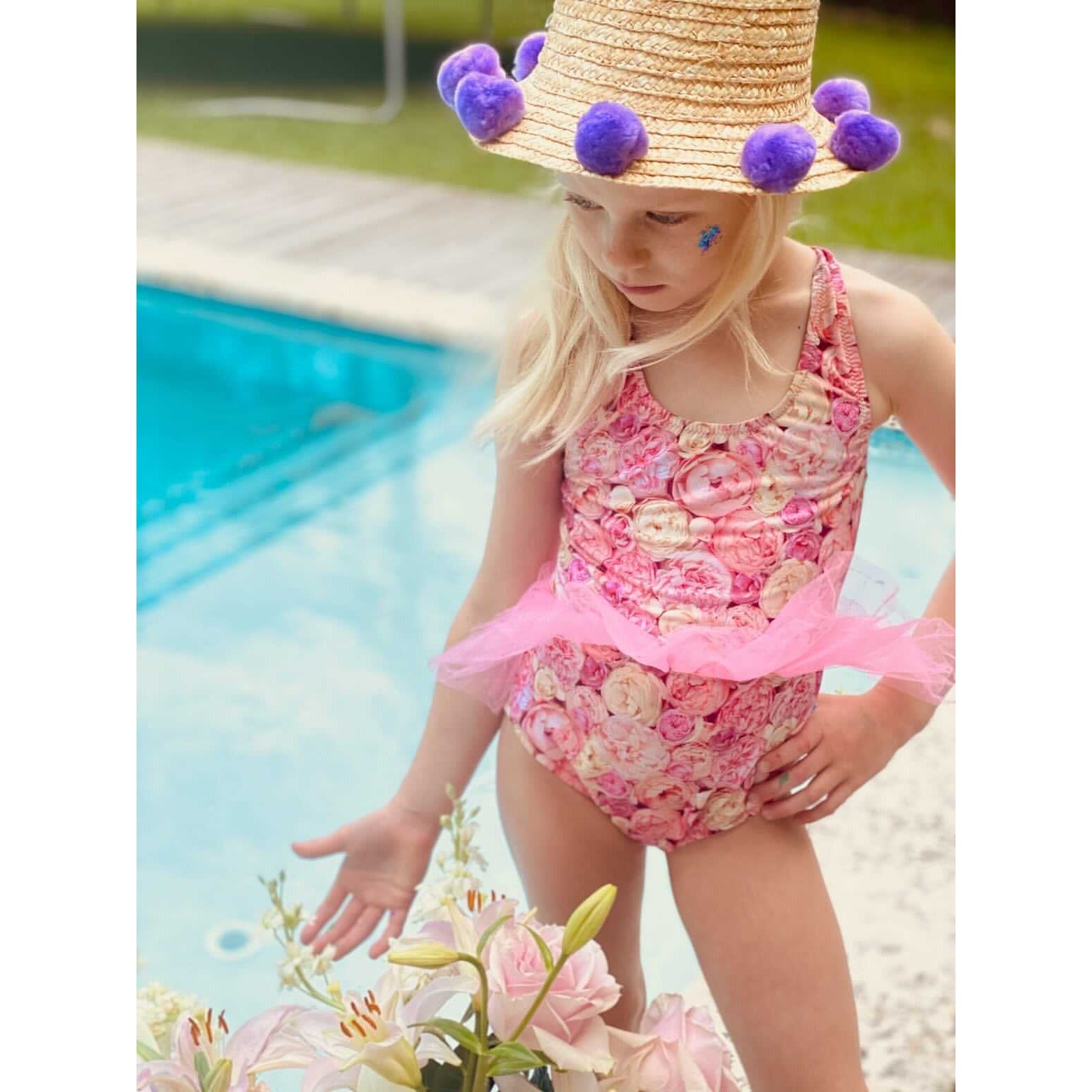 isabelle tutu swimsuit in antique rose