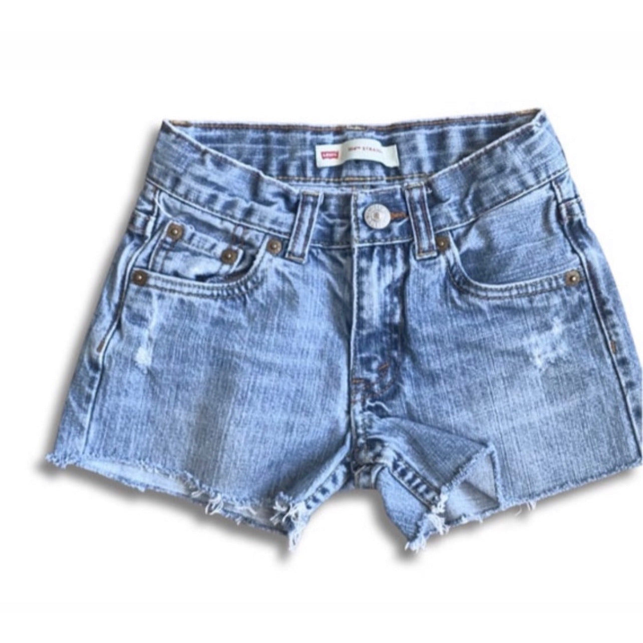 vintage levi's 514 distressed denim cut-offs | size 6x