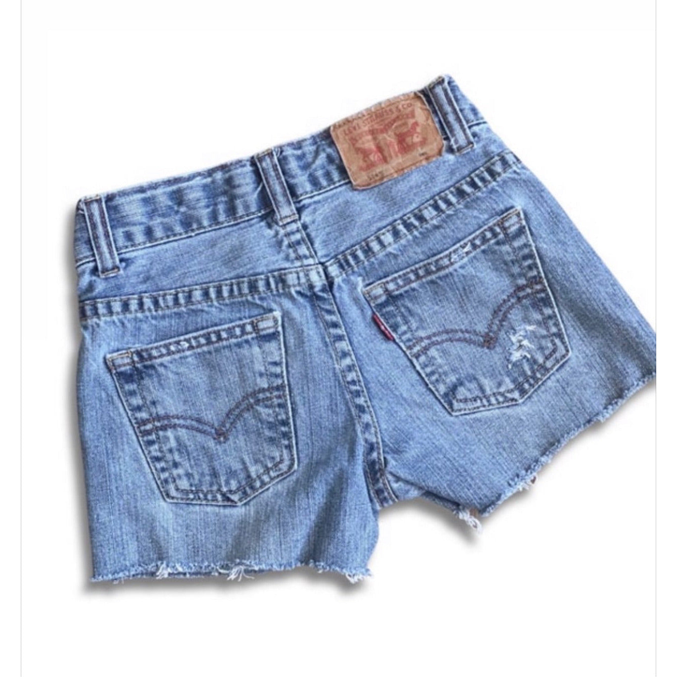 vintage levi's 514 distressed denim cut-offs | size 6x