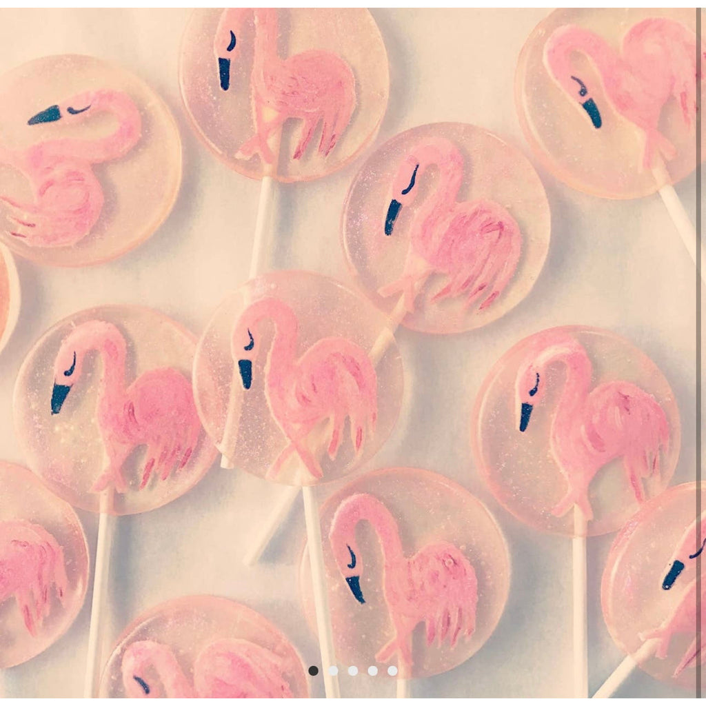 marzipan flamingo lollipop