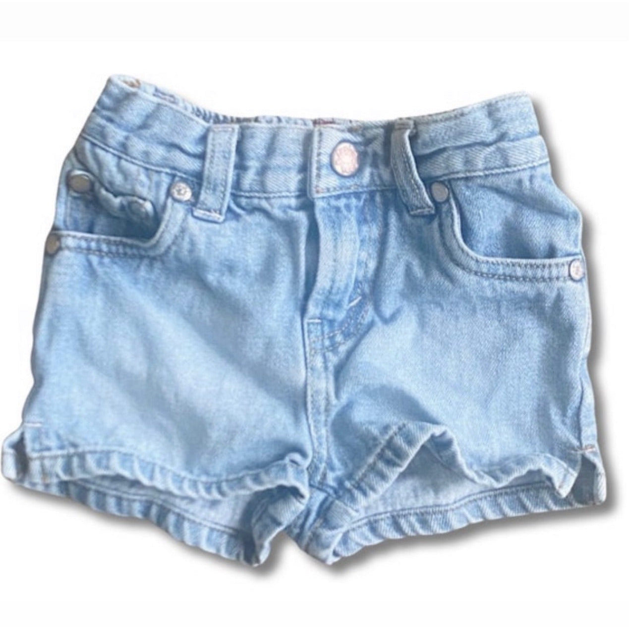 vintage levi's light wash upcycled denim cut-offs | size 12 months