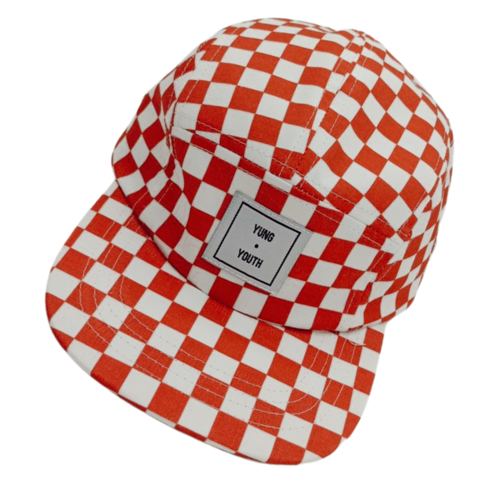 the red check hat