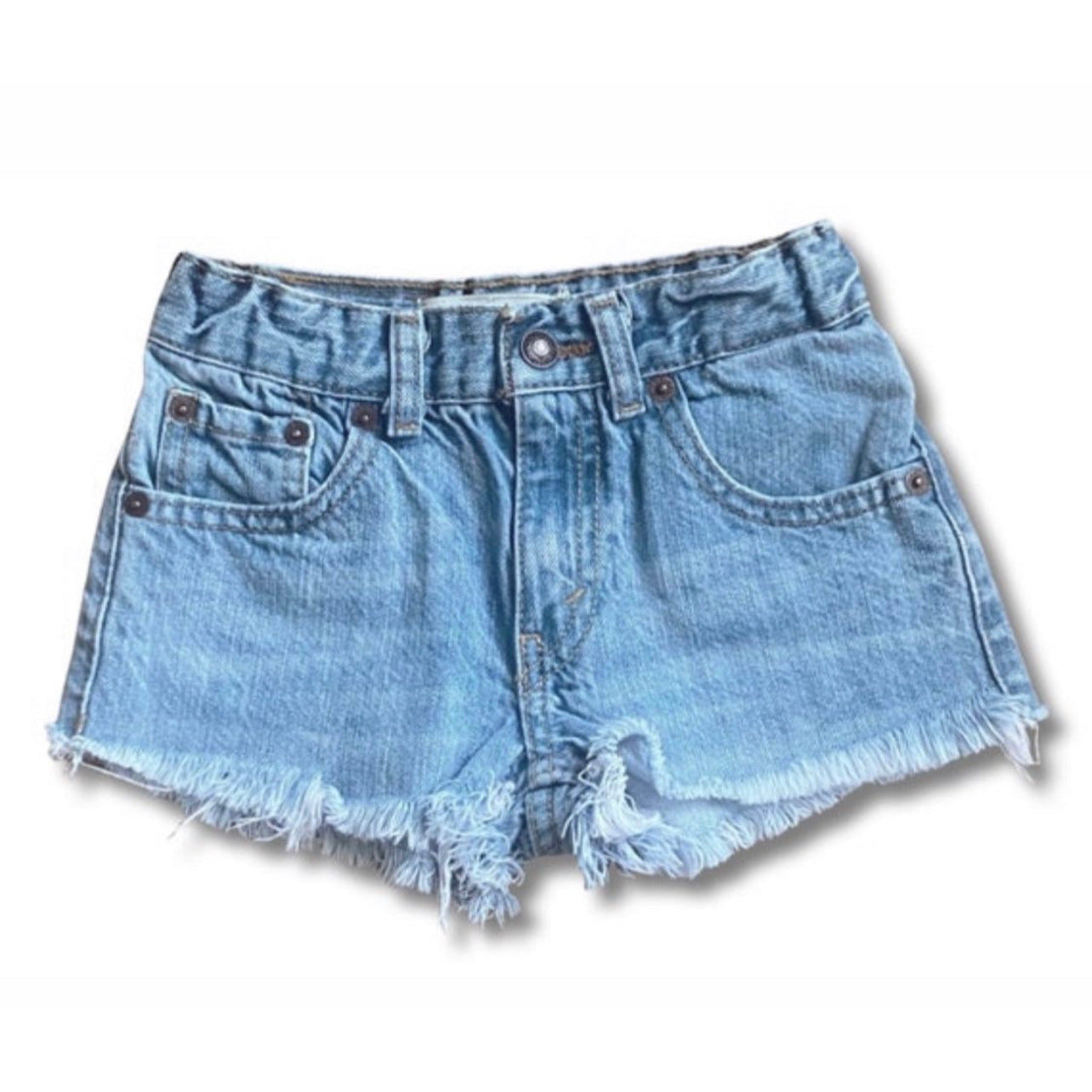 vintage levi's distressed 501s denim cut-offs | size 6/7x