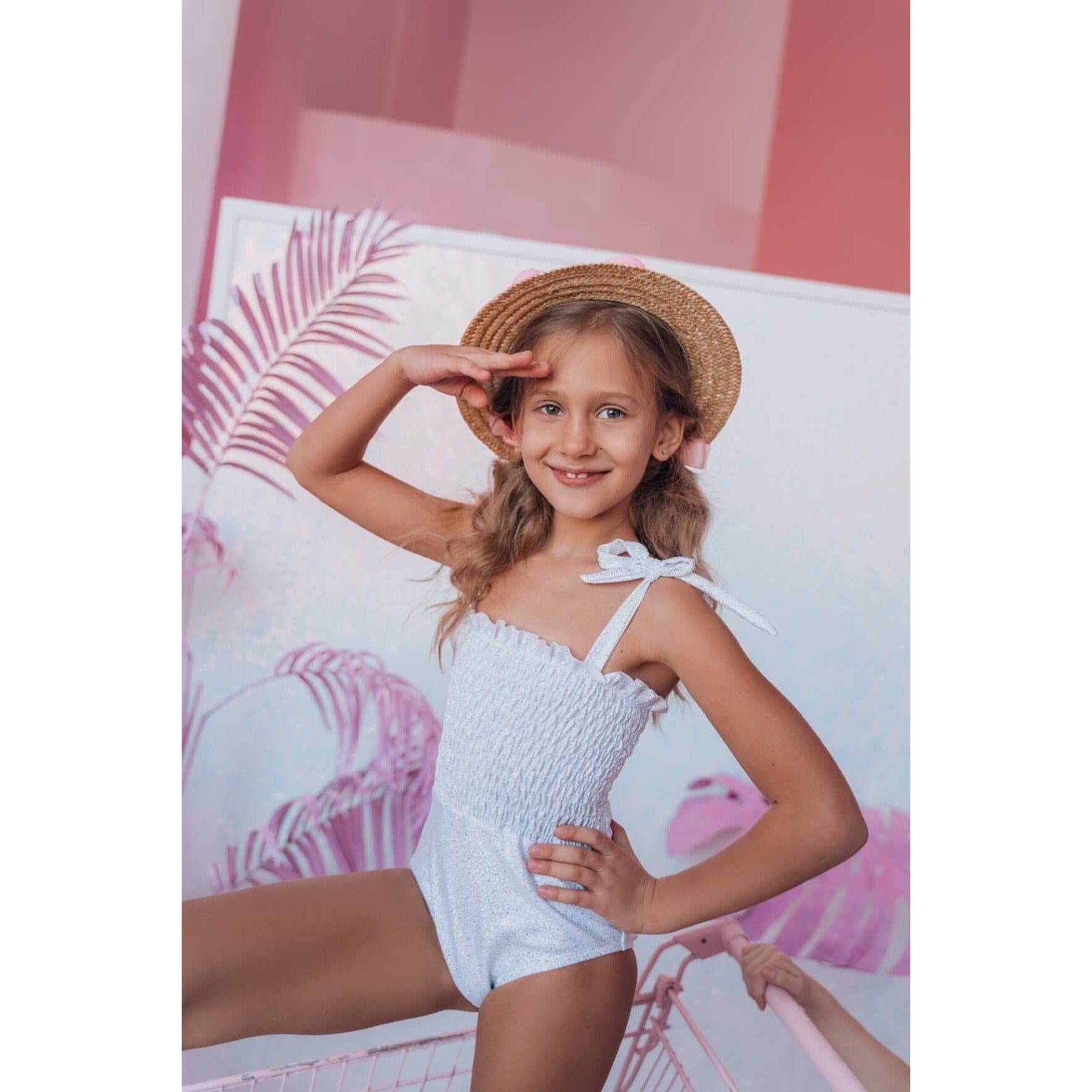 amalia glitter swimsuit in white
