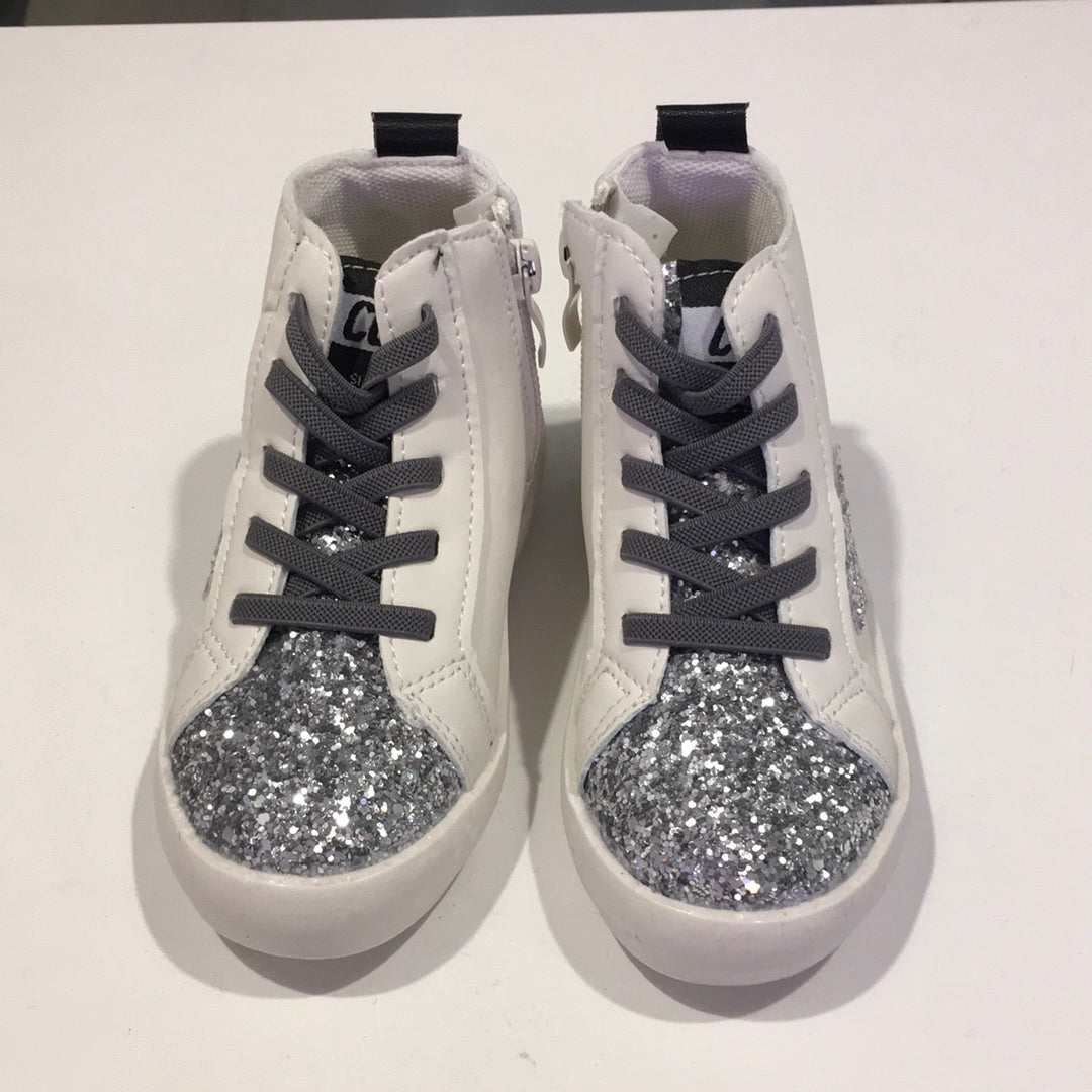 hi top glitter star sneakers