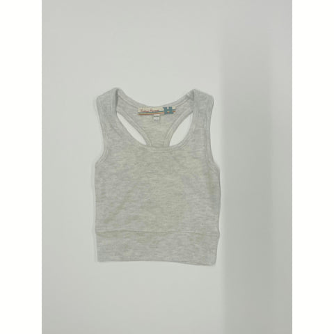 heather hacci racerback tank in heather oatmeal
