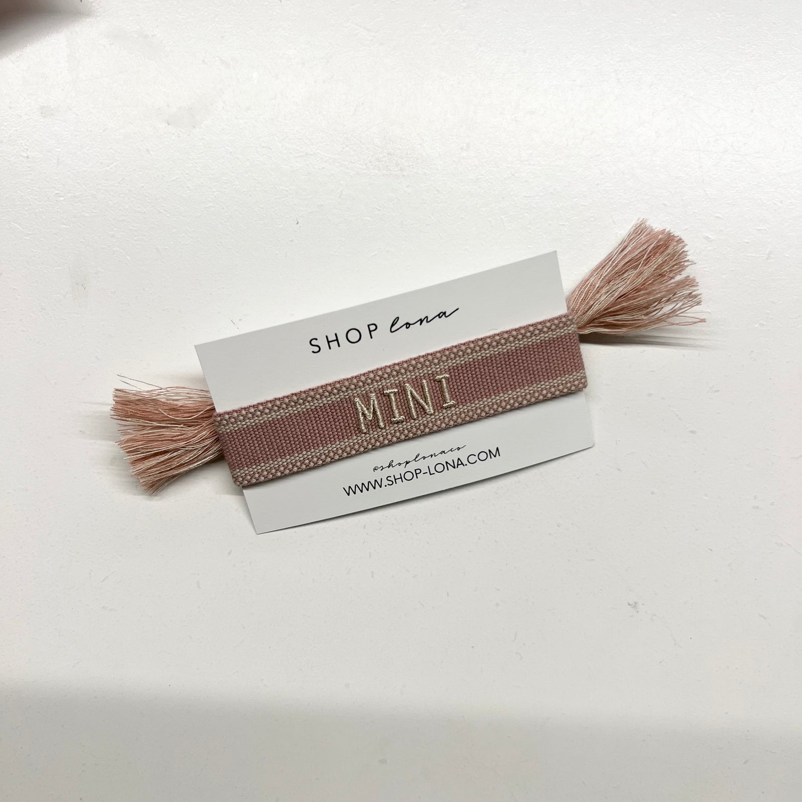 MINI embroidered friendship bracelet in mauve