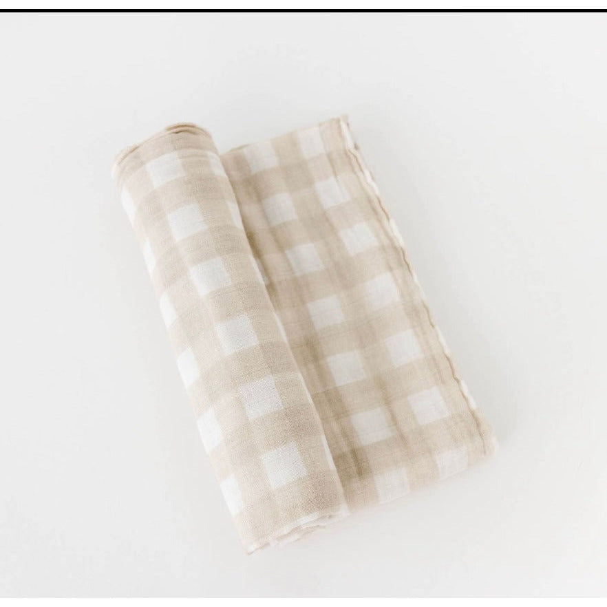 organic muslin swaddle blanket | plaid