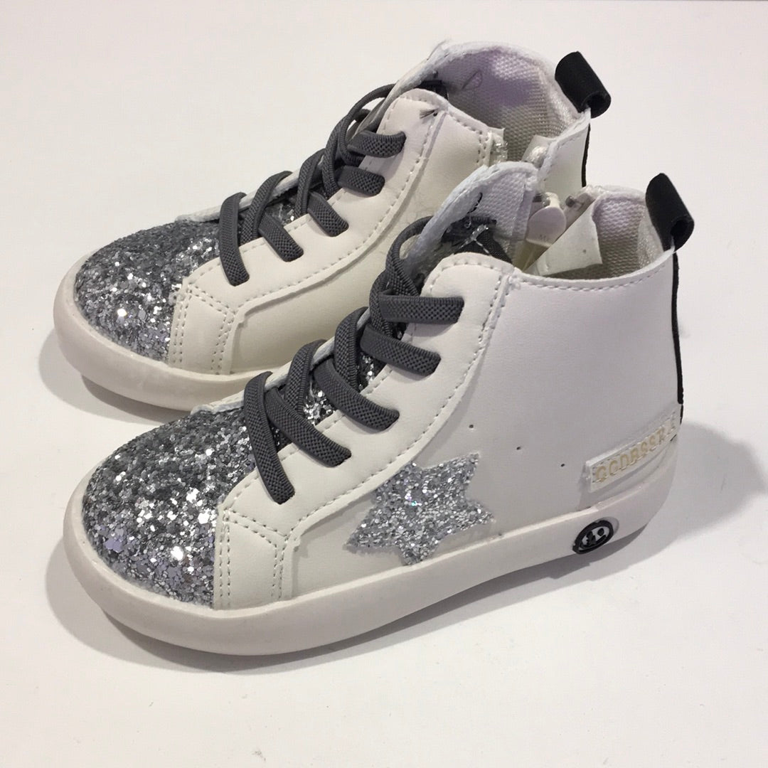 hi top glitter star sneakers