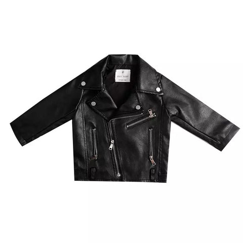 leather moto jacket in black