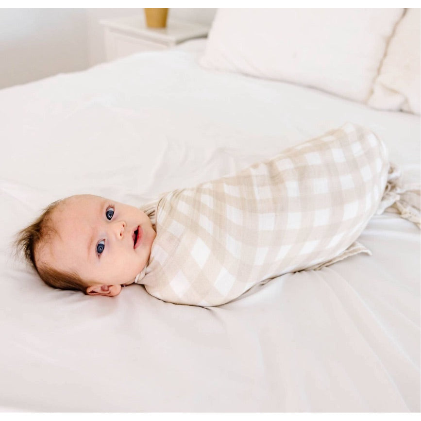 organic muslin swaddle blanket | plaid