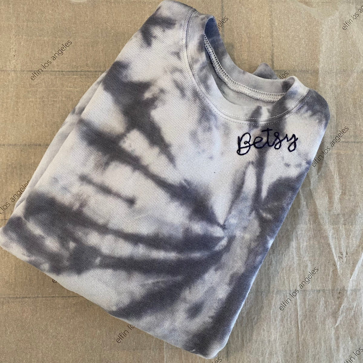 hand embroidered custom tie dye adult sweatshirt