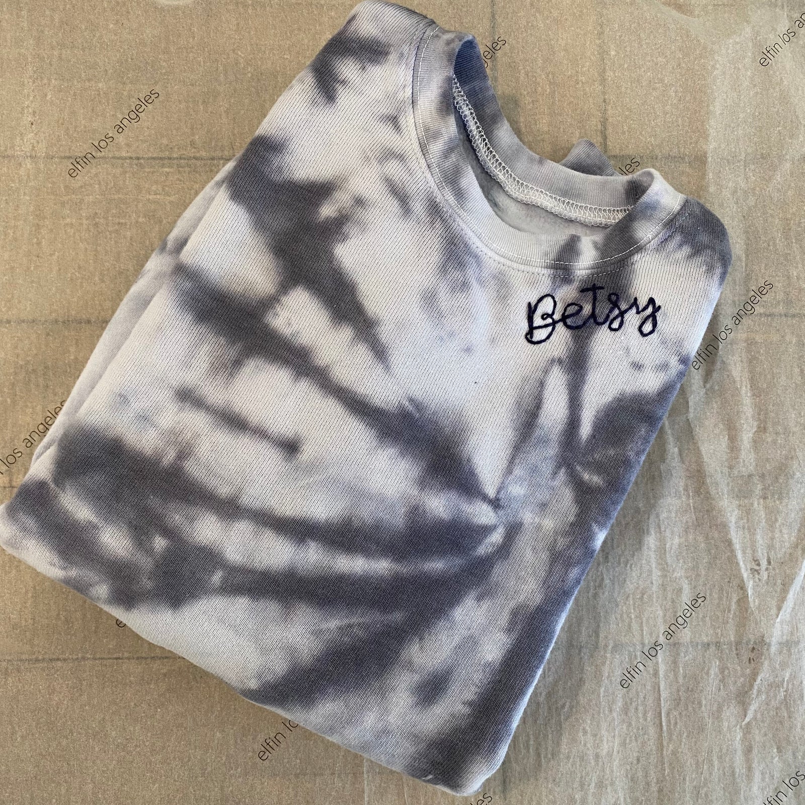 hand embroidered custom tie dye adult sweatshirt