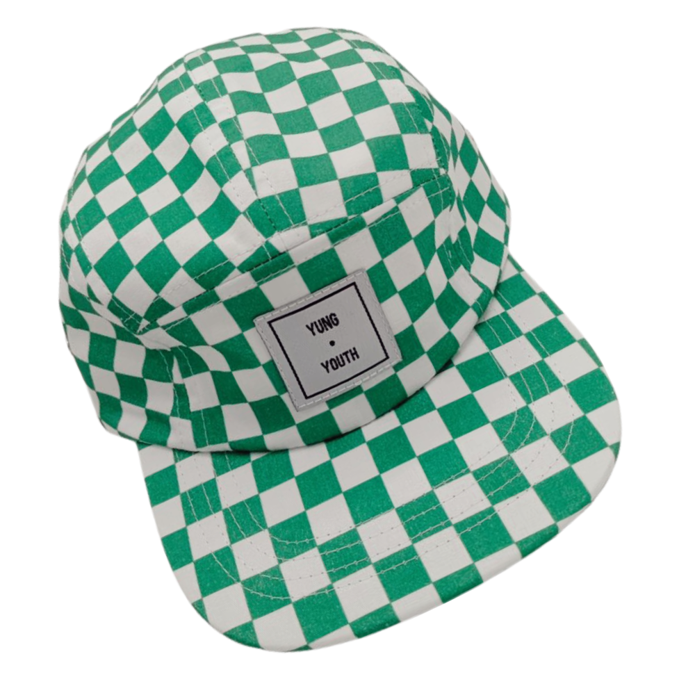 the green check hat
