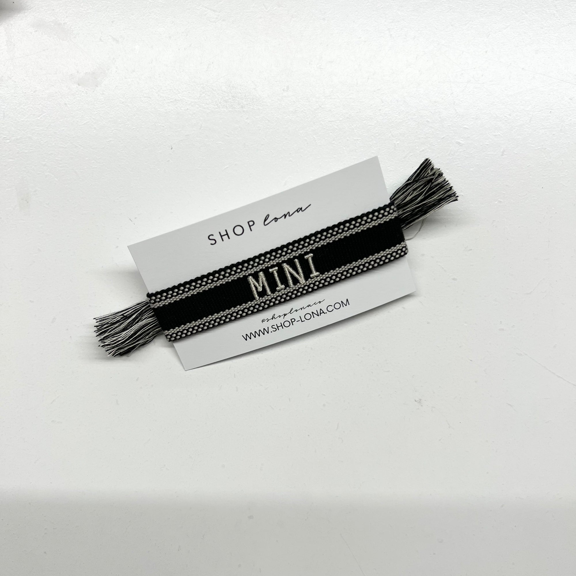 MINI embroidered friendship bracelet in black