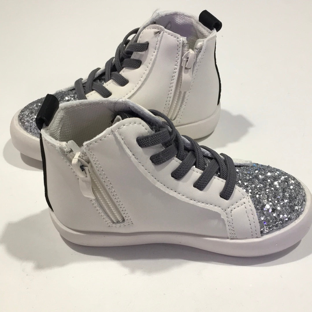 hi top glitter star sneakers
