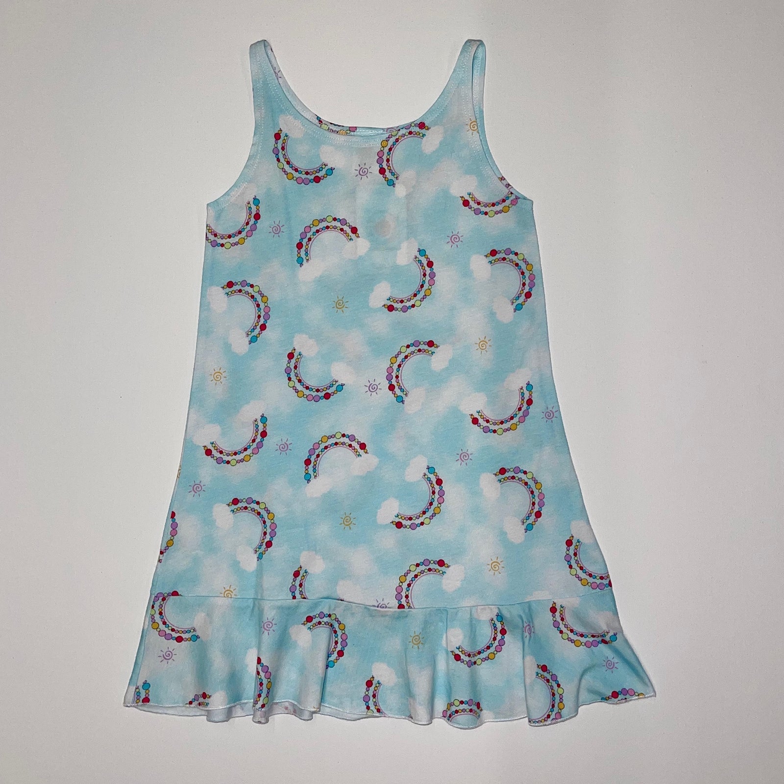 ruffle dress in bead rainbow