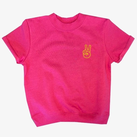 peace sweatshirt in pink/yellow