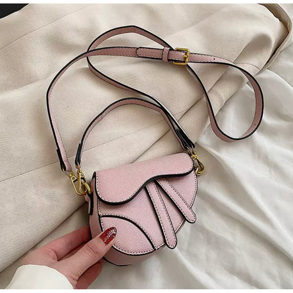 leather saddle bag | pink