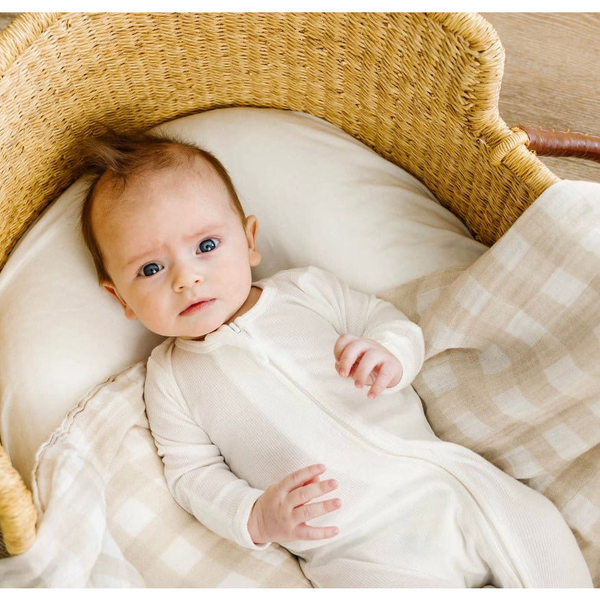 organic muslin swaddle blanket | plaid