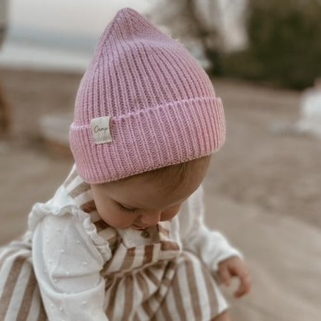 the cru cuffed beanie in petal