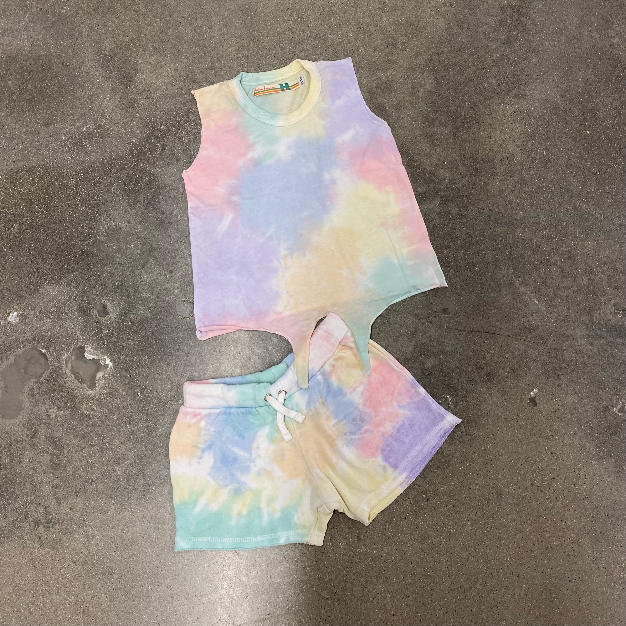 topic summer tie dye burnout shorts