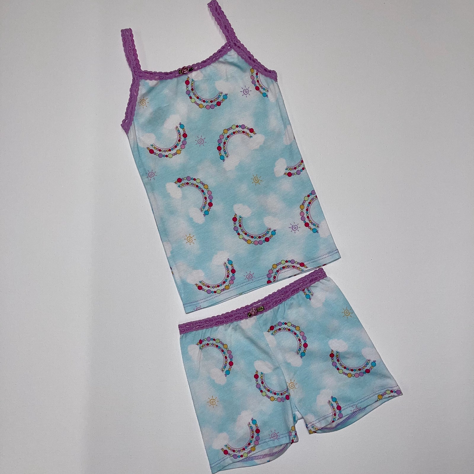 cami and boxer pajama set in bead rainbow