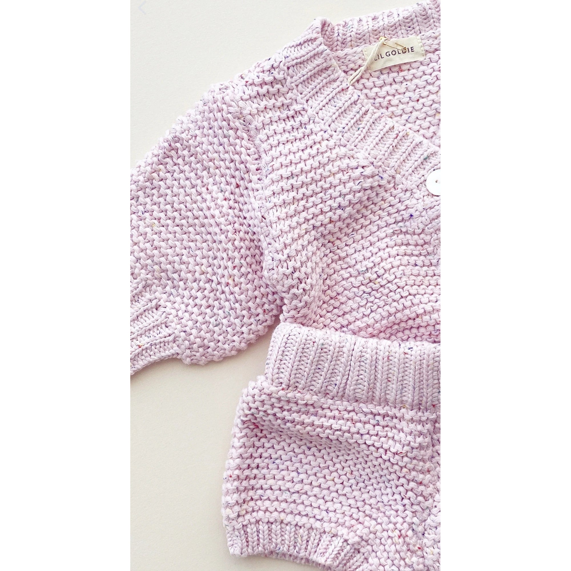alba knit set in pink confetti