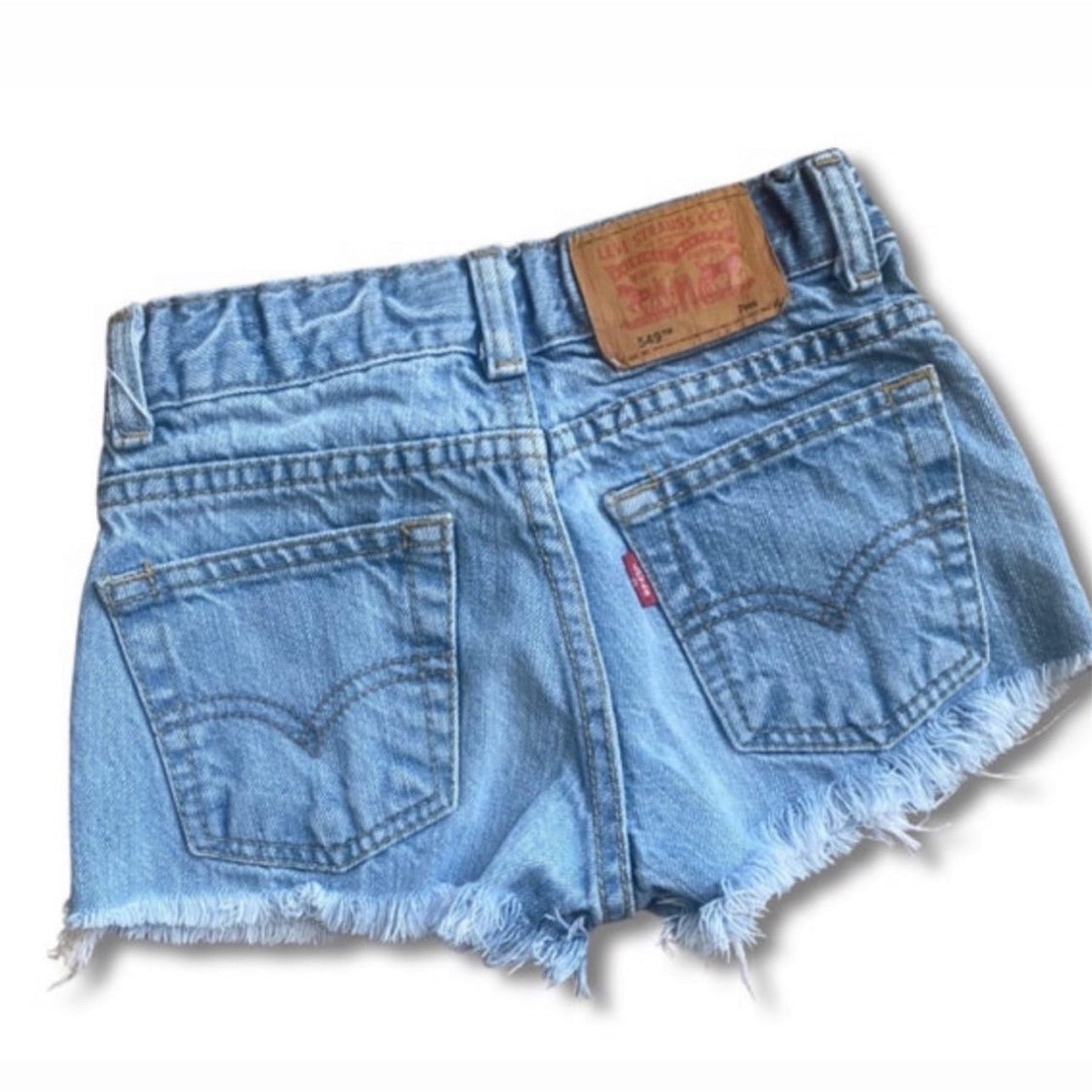 vintage levi's distressed 501s denim cut-offs | size 6/7x