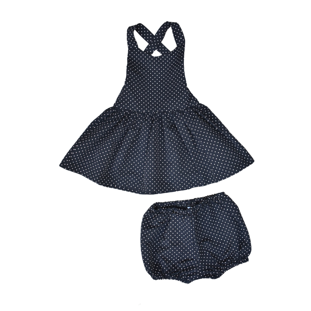 jessica short set in black with pink dot