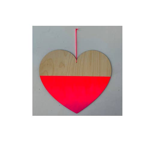 jumbo heart wall charm in neon pink