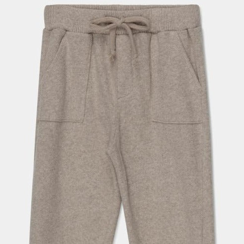 kids knit bottoms in beige