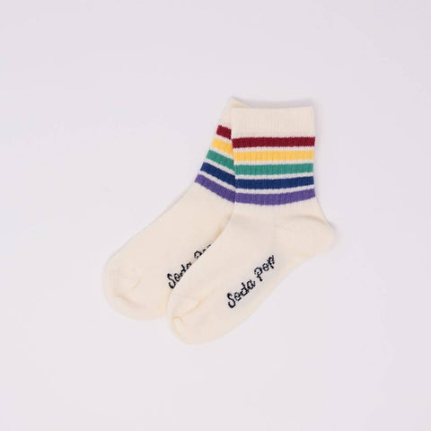 kids vintage sporty socks in rainbow