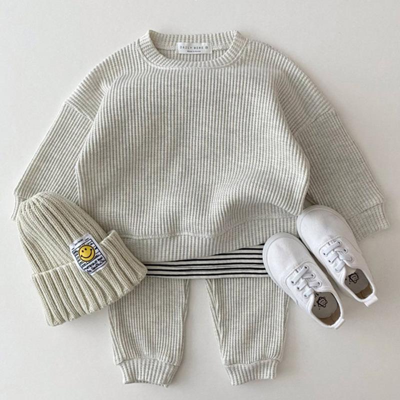 knitted set in grey