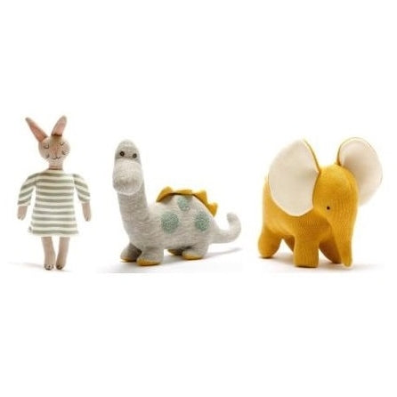 large organic cotton diplodocus plush toy