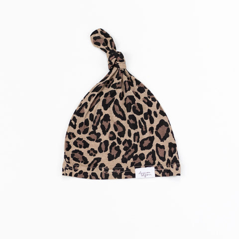 leopard print knot hat