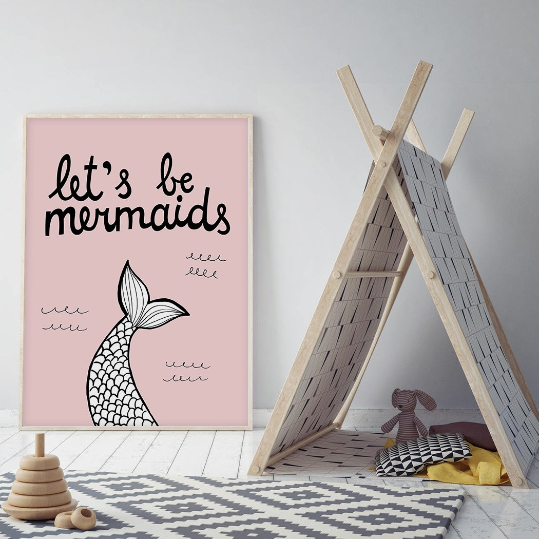 lets be mermaids wall print