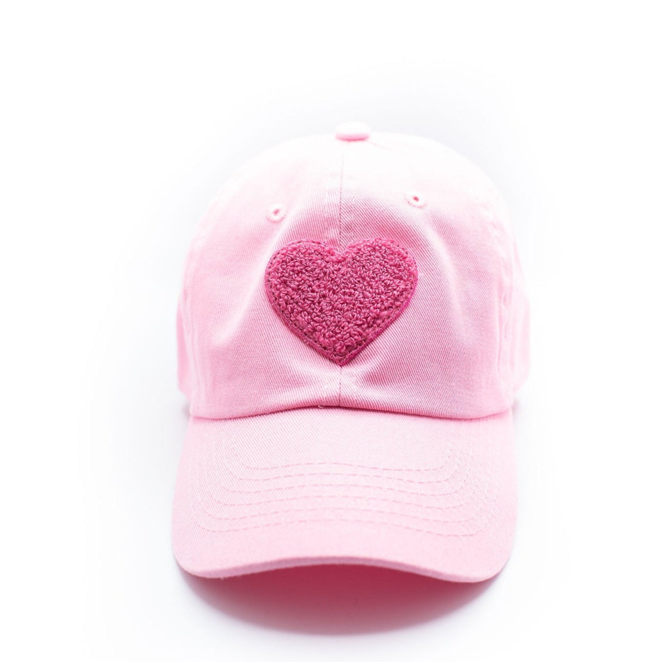 light pink terry heart hat