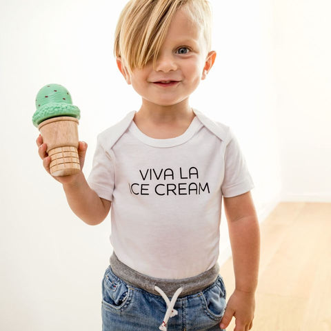 little fishkopp short sleeve bodysuit in ice cream