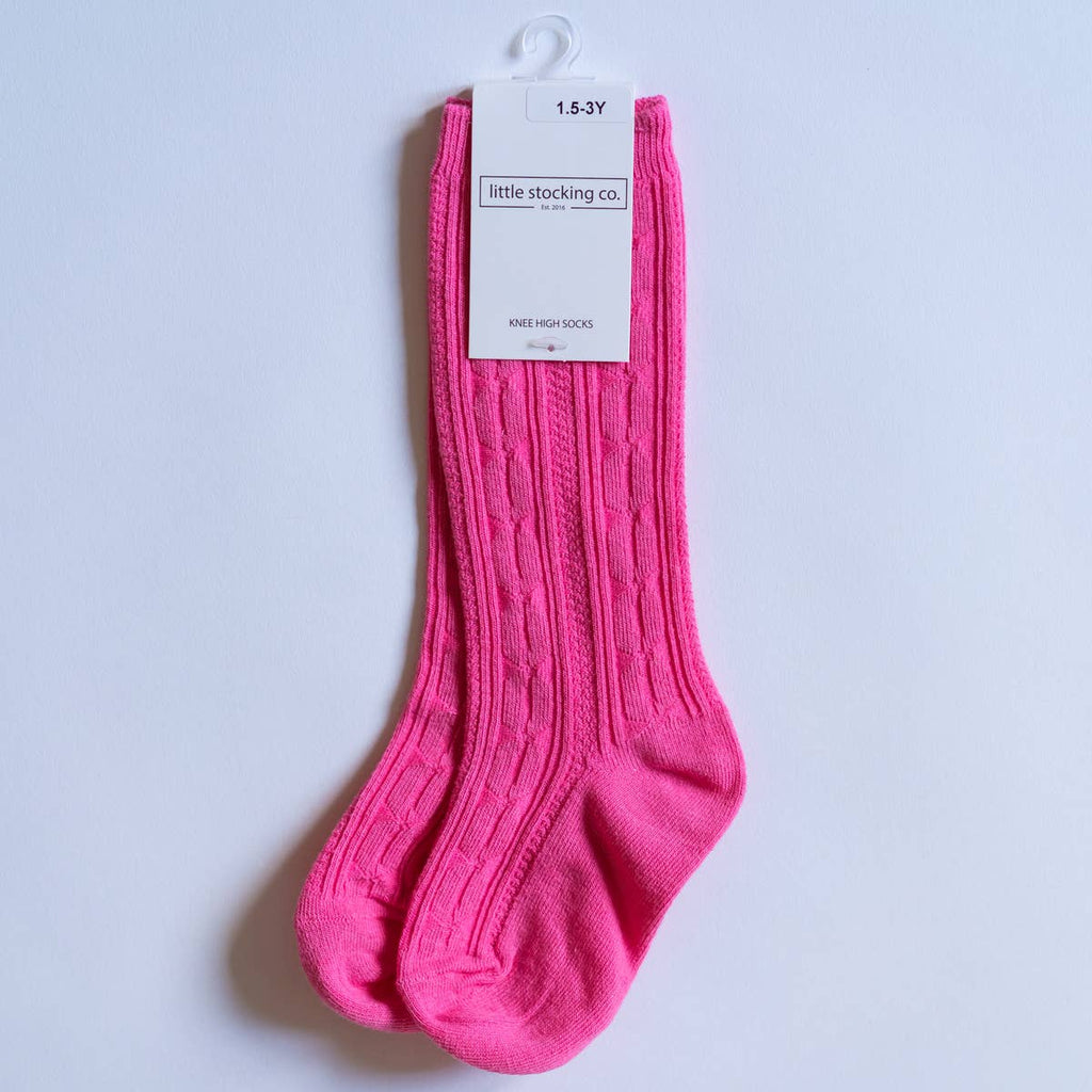 little stocking co. hot pink knee high socks
