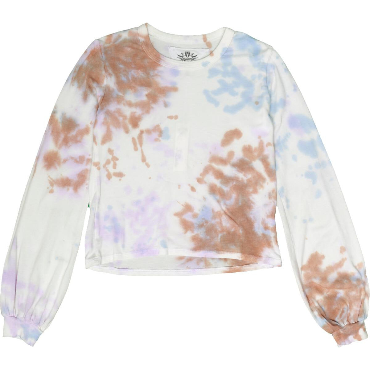 long puff sleeve tie dye tee