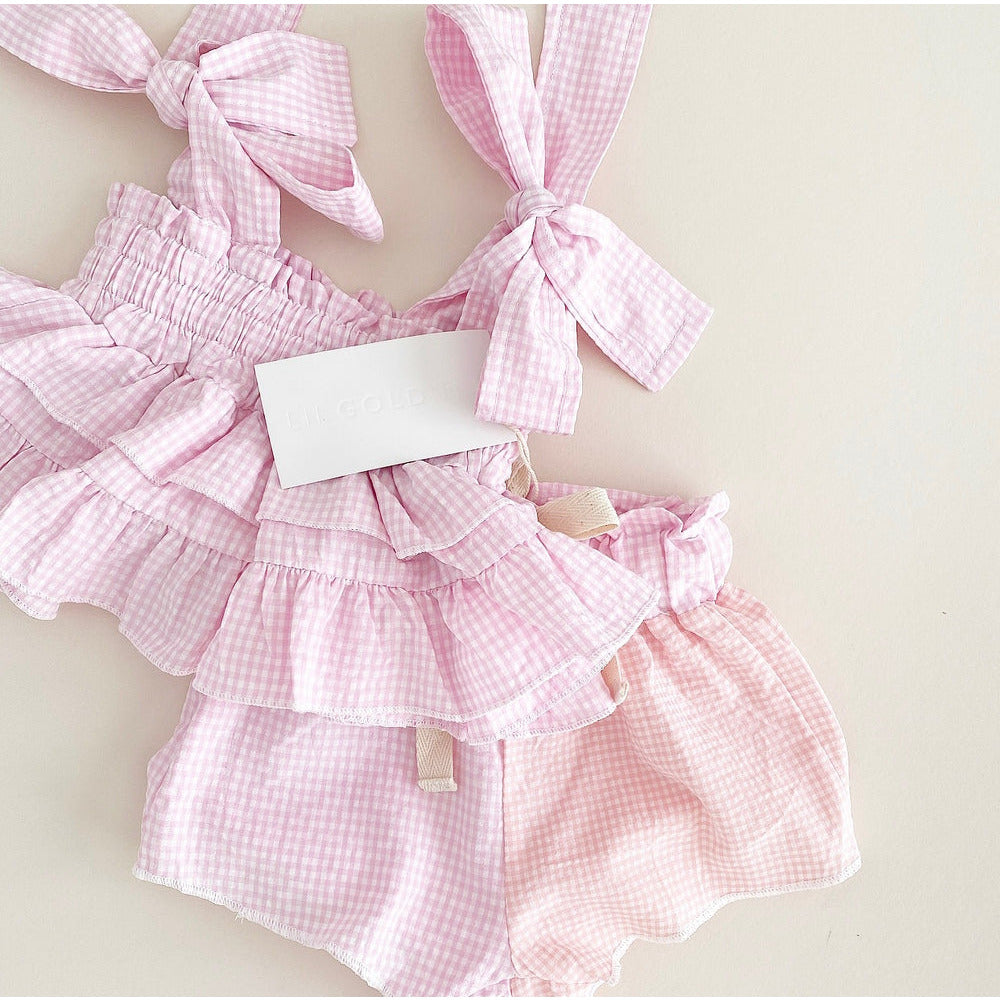lovely little set in pink gingham