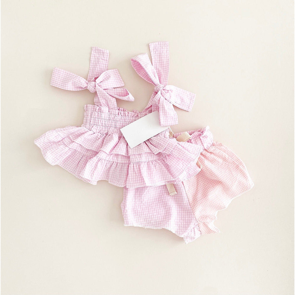 lovely little set in pink gingham