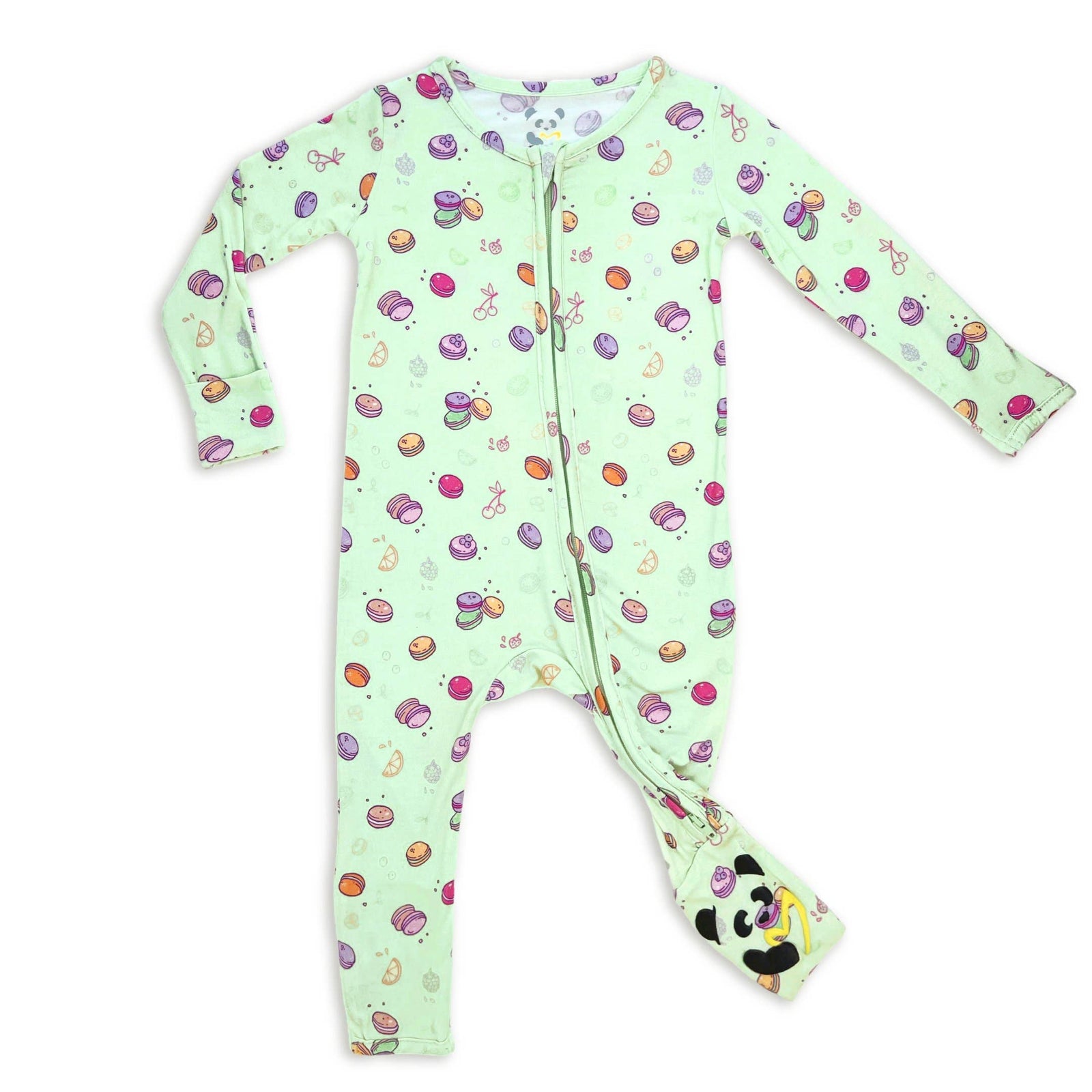 macaroon bamboo convertible footie pajamas